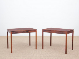 Mid century modern scandinavian pair of occasionnal table by Yngvar Sandstrom.