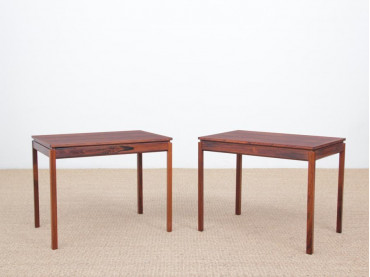 Mid century modern scandinavian pair of occasionnal table by Yngvar Sandstrom.