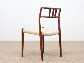 Mid-Century  modern scandinavian set of 6 chairs by Niel Møller in Rio rosewood