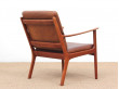 Mid-Century Modern Danish pair of  lounge chairs in teak model PJ 112 by Ole Wanscher