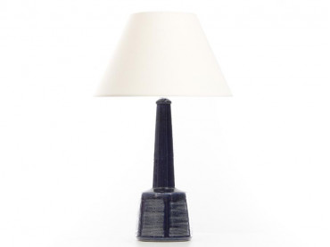 Mid-Century  modern scandinavian ceramic Palhus lamp. Dark blue