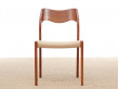 Suite de 6 chaises scandinaves en teck modèle 71