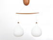 Mid-Century  modern scandinavian double pendant lamp by Uno Christiansen