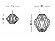Nelson Pear Crisscross Bubble Pendant  2 size. New edition