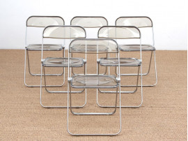 Set of 6 Plia folding chairs by Giancarlo Piretti