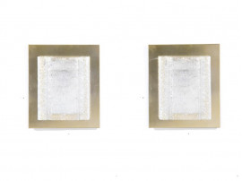 Pair of glass wall lamp for Doria Leuchten.