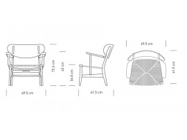 Mid-Century  modern scandinavian armchair model CH 22 by Hans Wegner
