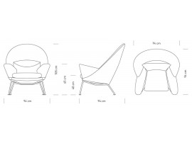Mid-Century  modern scandinavian armchair model CH 468 "Oculus" by Hans Wegner