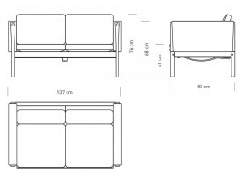 Mid-Century modern scandinavian sofa model CH163 by Hans Wegner.