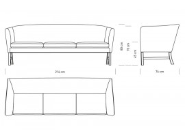 Mid-Century modern scandinavian sofa model OW603 by Ole Wanscher.