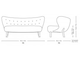 Little Petra VB2 Sofa by Viggo Boesen. New edition