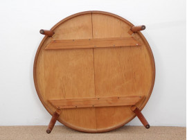 Mid-Century  modern scandinavian cirular dining table in teak by Kofod Larsen