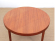 Mid-Century  modern scandinavian cirular dining table in teak by Kofod Larsen