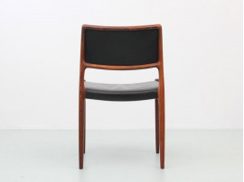 Mid-Century  modern scandinavian set of 6 chairs in Rio rosewood model n°80  by Niels Møller