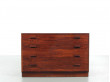 Mid-Century  modern  Scandinavian chest of drawers in Rio rosewood by Borge Mogensen