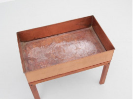 Mid-Century  modern scandinavian planter in teak and copper by Arne Wahl Iversen