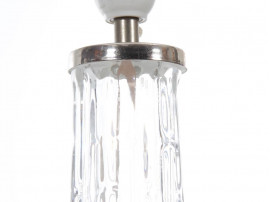 Mid-Century  modern scandinavian pair of crystal table lamps by Carl Fagerlund