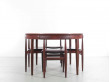 Mid-Century Modern scandinavian dining set in Rio rosewood by Hans Olsen with 6 chairs