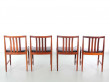 Mid-Century  modern  set of 4 dining chairs in Rio rosewood by Westnofa