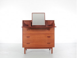 Mid-Century modern scandinavian  commode  dressing table in solid teak by Peter Hvidt et Orla Mølgaard Nielsen