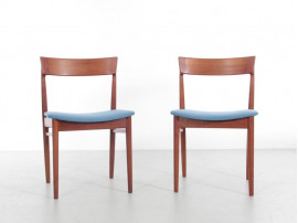 Mid-Century  modern scandinavian pair of chairs in teak by Harry Rosengren Hansen