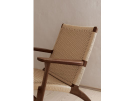 copy of Mid-Century modern scandinavian arm chair in smoked oak model CH25 by Hans Wegner. New edition