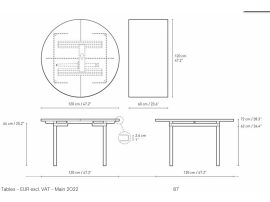 Table de repas scandinave modèle CH388 à rallonges. Edition neuve.
