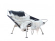Fauteuil lounge chair Flag Halyard PP 225, base acier, corde noire. nouvelle édition
