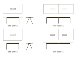 Camelot conference table 6250. 4 different sizes. From 200 cm to 590 cm