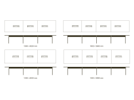 Camelot conference table 6250. 4 different sizes. From 200 cm to 590 cm