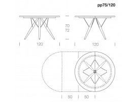 Table de repas scandinave modèle PP75/120 ou 140 cm. Edition neuve