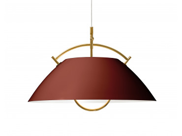 Mid-Century  modern scandinavian pendant lamp L037 bordeaux red by Hans Wegner, with cable lift.