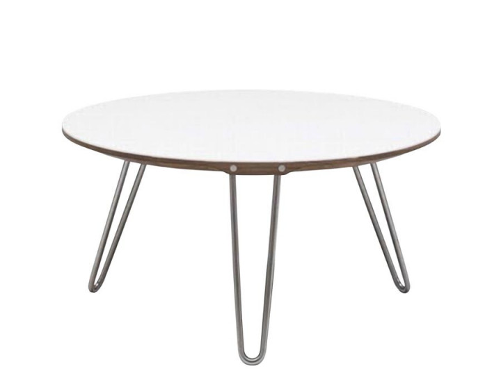 Table basse scandinave ronde Shark AK 1850, Massif ou Corian. Ø 70 cm ou 100 cm