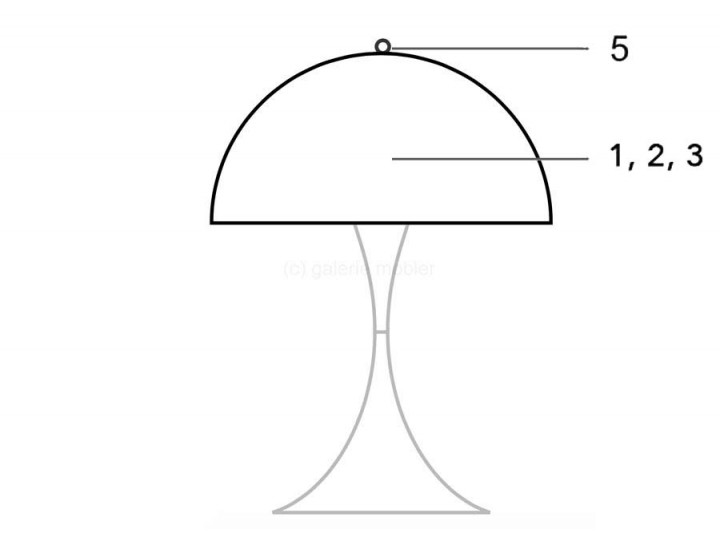 Spare parts for Louis Poulsen table lamp Panthella