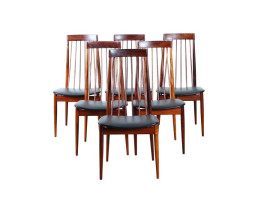Mid-Century  modern set of 6 chairs in Rio rosewood by Ernst Martin Dettinger