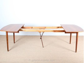 table carrée en teck à rallonges de H.W. klein 12 personnes design danois vintage