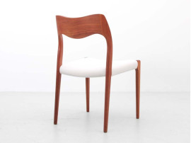 Mid-Century  modern scandinavian set of 6 teak dining chairs model 71 by Niels O. Møller