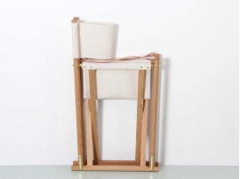 Chaise pliante scandinave modèle MK16. Edition neuve. Tissu
