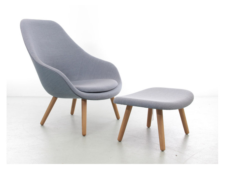 Fauteuil scandinave About A Lounge AAL 92 avec repose pieds